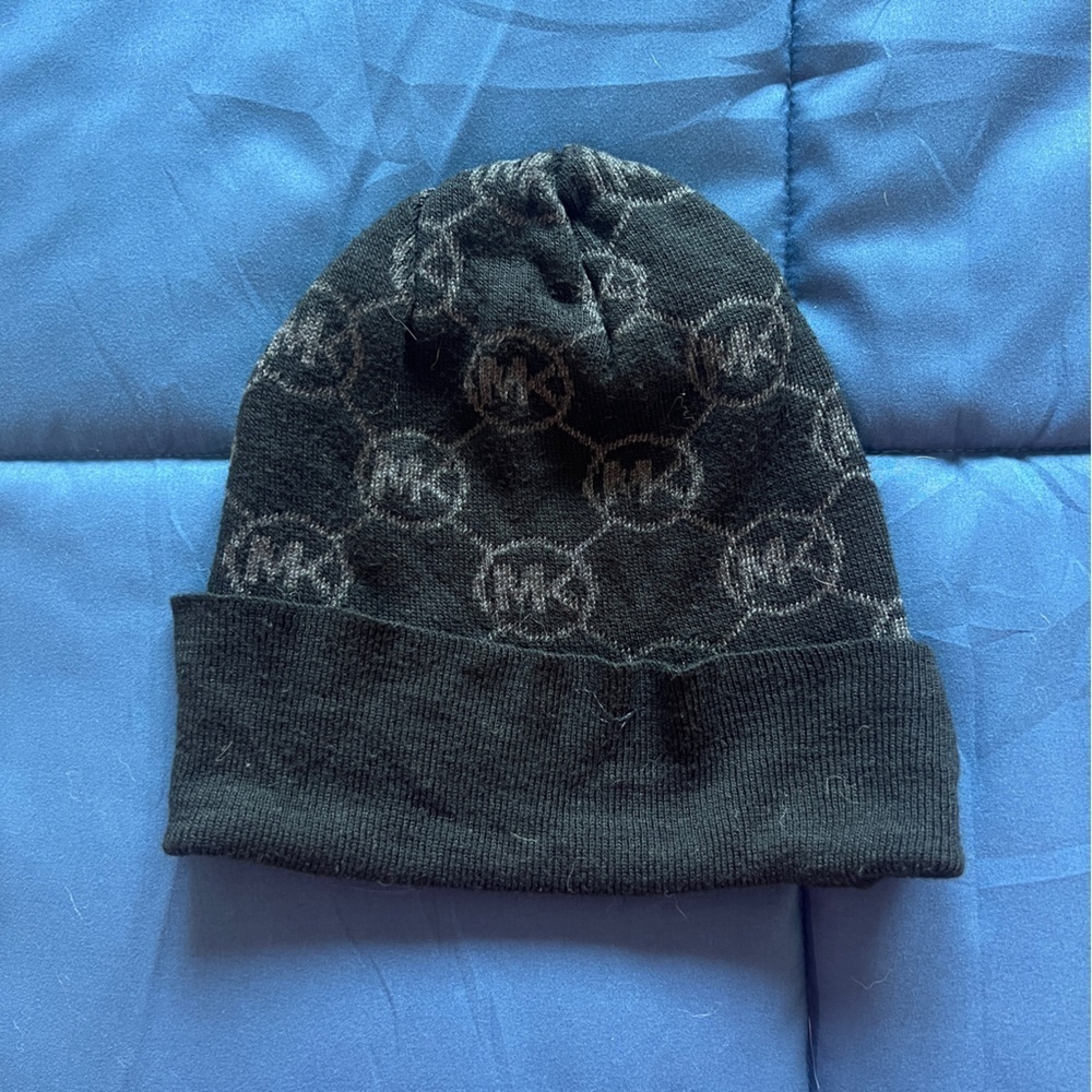 Michael Kors Black Logo Beanie | Designer Knit | Winter Accessory